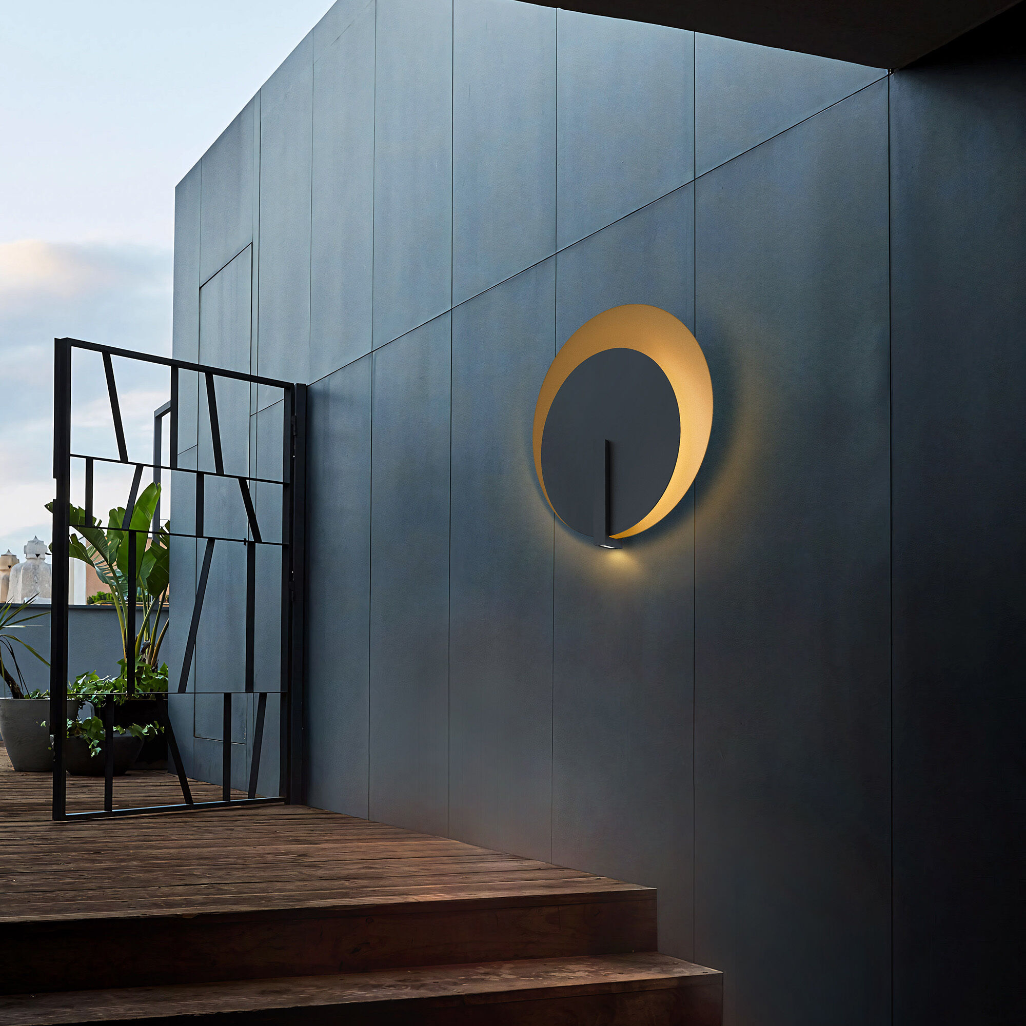 Eclipse LED 24.75 inch Sand Black Outdoor Wall Sconce